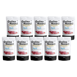 Mokra karma dla psa alergika Dolina Noteci Premium Pure bogata w kaczkę zestaw 10 x 150 g