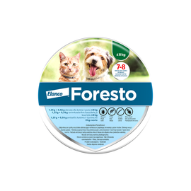 Obroża przeciwko pchłom i kleszczom Foresto dla psa i kota do 8 kg 38 cm