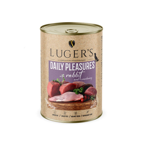 Karma mokra dla psa Luger's Daily Pleasures z królikiem i żurawiną 400 g