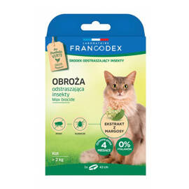 FRANCODEX obroża dla kotów powyżej 2 kg odstraszająca insekty 43 cm