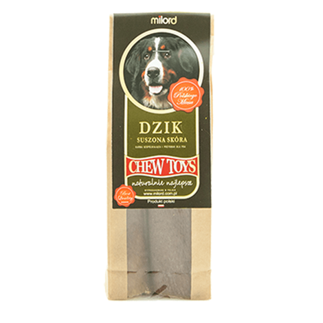 Gryzak dla psa - suszona skóra dzika 100 g