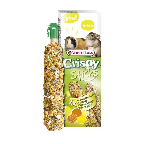 2 kolby owoce cytrusowe dla kawii domowych i szynszyli Versele Laga Crispy Sticks Guinea Pigs-Chinchillas Citrus Fruit 110g