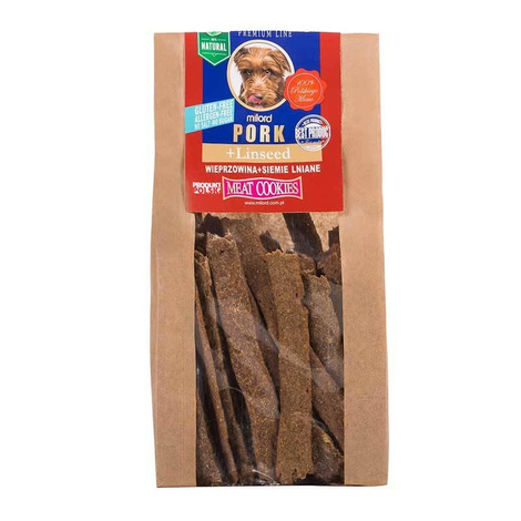 Milord Ciastka dla psa z wieprzowiną i siemieniem lnianym 80 g