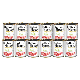 Mokra karma dla psa alergika Dolina Noteci Premium Pure bogata w jagnięcinę zestaw 12 x 400 g