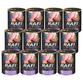 Mokra karma dla psa Rafi z królikiem zestaw 12 x 800 g