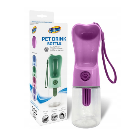 Hilton Butelka bidon z miską na wodę z filtrem dla psa 250 ml