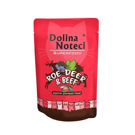 Mokra karma dla kota Dolina Noteci Superfood sarna i wołowina saszetka 85 g