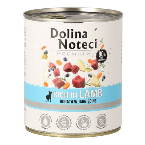 Mokra karma dla psa Dolina Noteci Premium bogata w jagnięcinę puszka 800 g EDYCJA LIMITOWANA