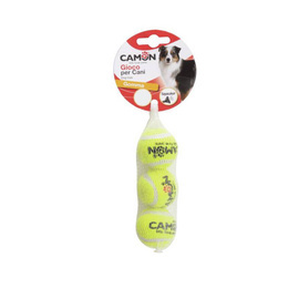 Camon Piłka tenisowa z dźwiękiem zabawka dla psa 3,7 cm 3 szt.