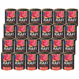 Mokra karma dla psa Rafi z wołowiną zestaw 24 x 400 g