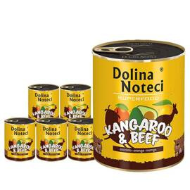 Mokra karma dla psa Dolina Noteci Superfood kangur i wołowina zestaw 6 x 800 g