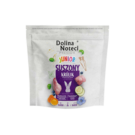 Karma suszona dla psa Dolina Noteci Premium junior królik 1 kg