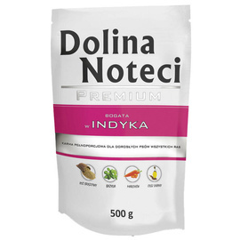 Mokra karma dla psa Dolina Noteci Premium bogata w indyka saszetka 500 g