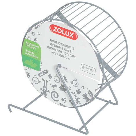 Zolux Kołowrotek metalowy dla gryzoni szary 18 cm