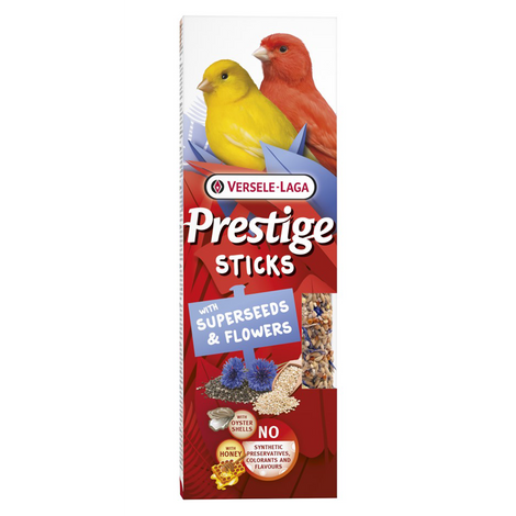 Versele Laga Prestige Sticks Kolby ziarnowe z super seeds i kwiatami dla kanarków 60 g