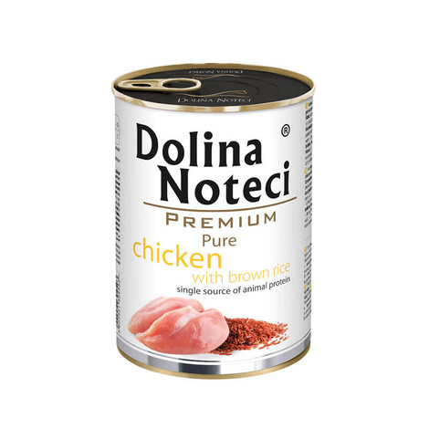 Mokra karma dla psa alergika Dolina Noteci Premium Pure bogata w kurczaka z ryżem 400g