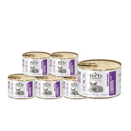 4Vets Natural Sterilised Mokra karma dla kota z królikiem zestaw 6 x 185 g