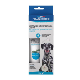 Francodex Zestaw do czyszczenia zębów szczoteczka i pasta enzymatyczna 70 g