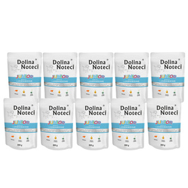 Mokra karma dla psa junior Dolina Noteci Premium bogata w jagnięcinę zestaw 10 x 300 g