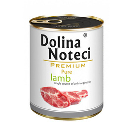 Mokra karma dla psa alergika Dolina Noteci Premium Pure bogata w jagnięcinę puszka 800 g