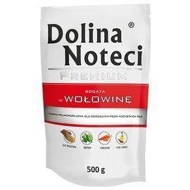 Mokra karma dla psa Dolina Noteci Premium bogata w wołowinę saszetka 500 g