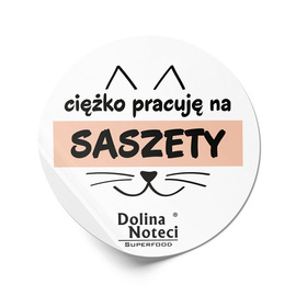 Naklejka Vlepka Dolina Noteci Ciężko Pracuję na Saszety