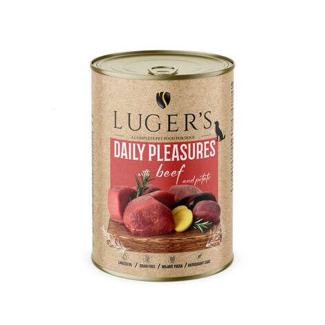 Karma mokra dla psa Luger's daily pleasures z wołowiną i ziemniakiem 400 g